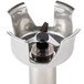 A stainless steel Robot Coupe bell cover with removable blade.